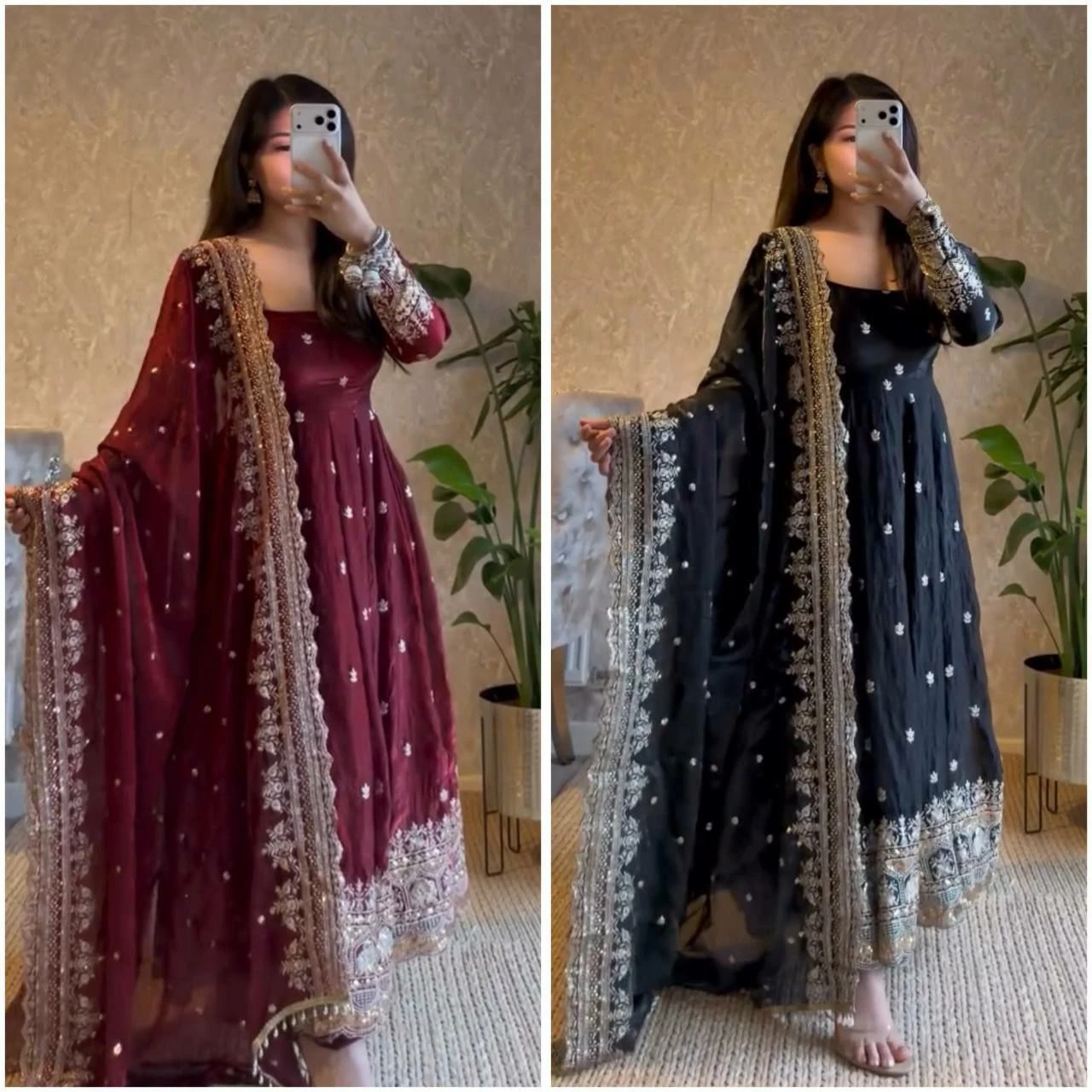 Heavy Georgette With Fully Flair