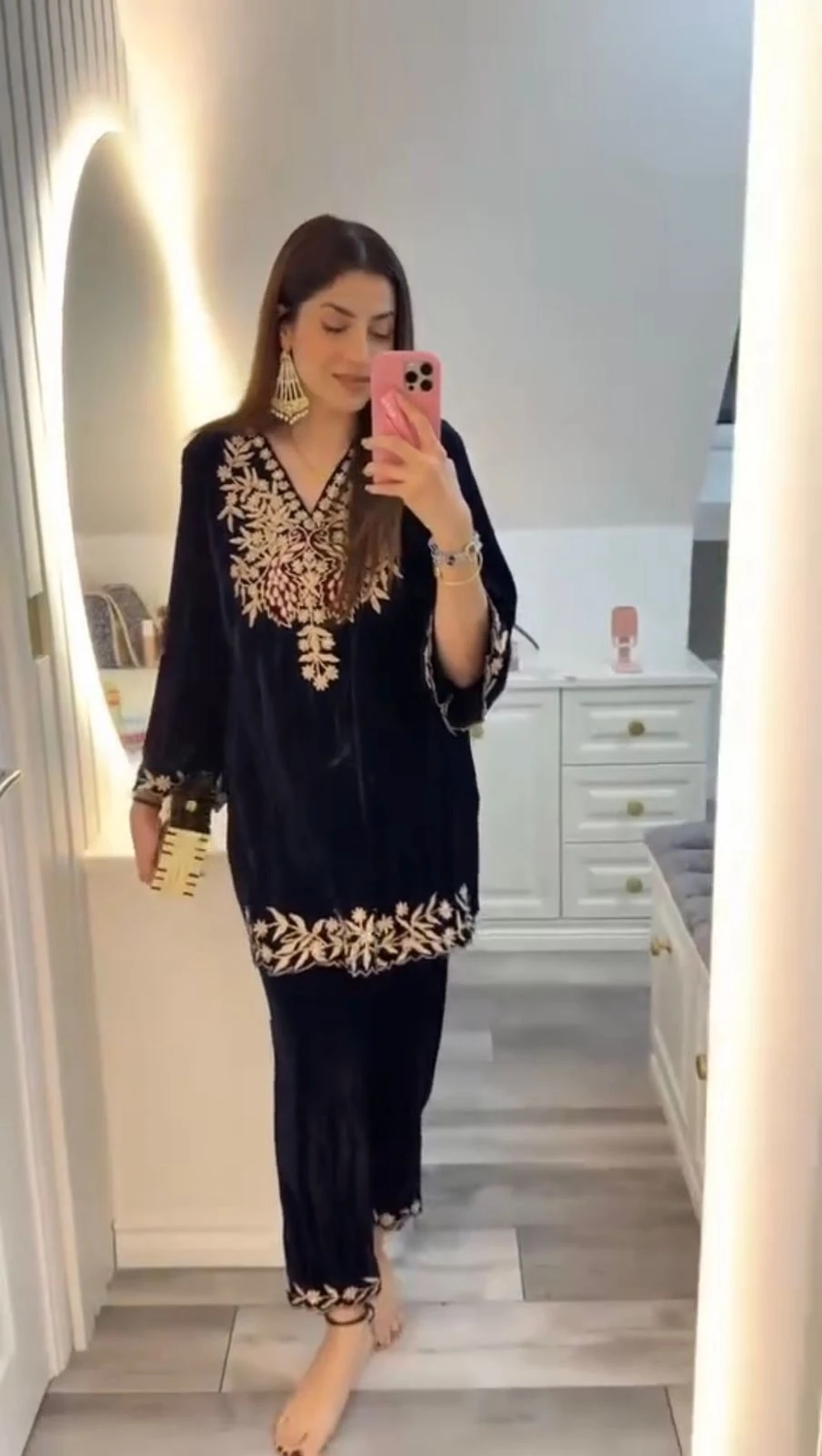 FABRIC VELVET Top and Plazz