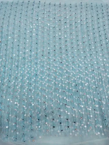 Embroidered Thread Work Net Fabric