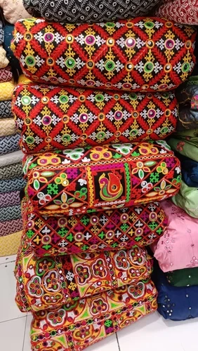 Kachhi Work Mirror Work Embroidery Fabric
