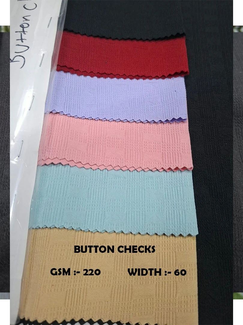 BUTTON CHECKS FABRIC  LYCRA